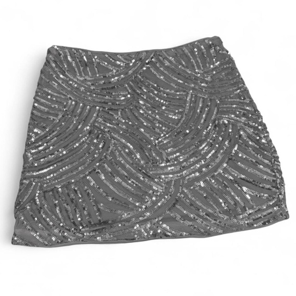 Grey Sequin Skirt - Picture 1 of 3